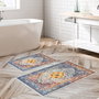 Mijölnir Kt428 Juego de Alfombrillas de Baño de Lujo 100% Poliéster con Base Antideslizante y Tratamiento Antibacteriano
